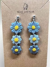 Blue Daisy Earrings