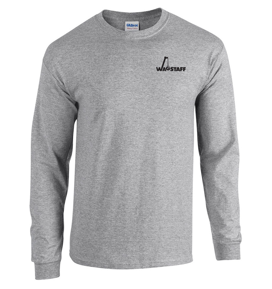 Gildan Adult Heavy Cotton Long-Sleeve T-Shirt - 8.8 Oz. Preshrunk Cotton Tee With Taped Shoulders, Double-Needle Stitching (Navy, Large)