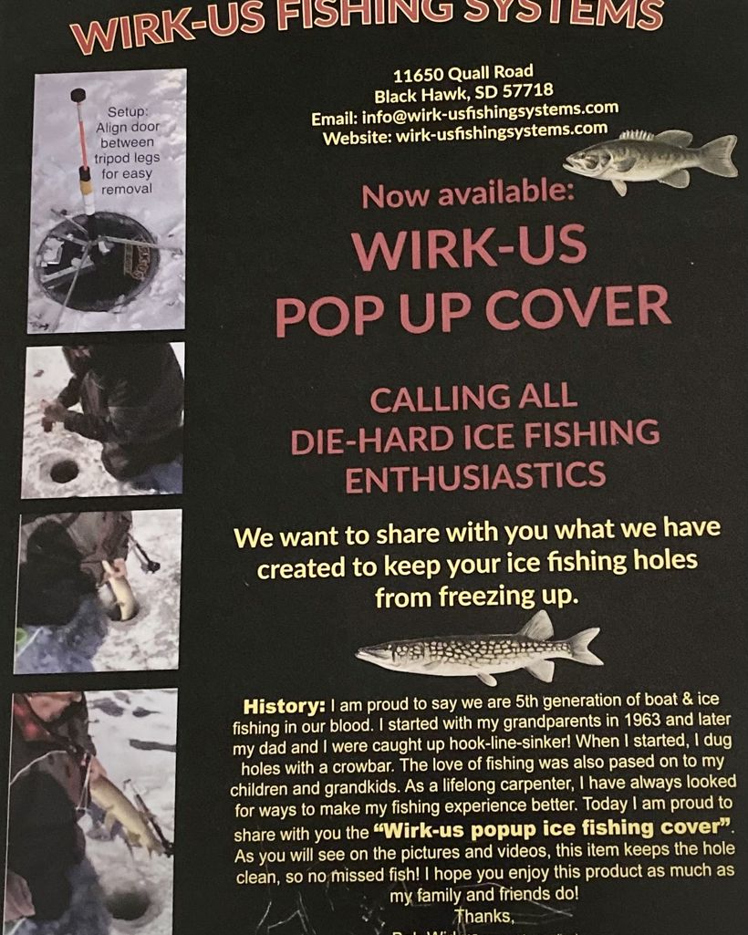 1/4" WirkUs Fishing Pop Up Ice Fishing Hole Cover WirkUs Fishing