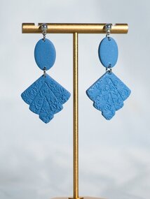 Blue Fan Earrings